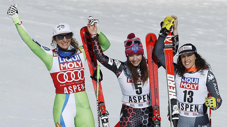 Ganadoras de la categoría supergigante de esquí alpino